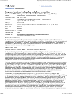 Integrated strategy, trade policy, and global competition