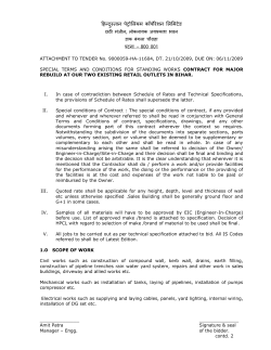 special terms and conditions for standing works contract