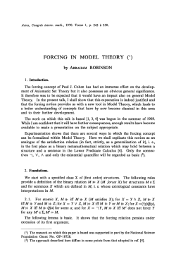 forcing in model theory - International Mathematical Union