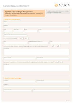 Landlord general claim form
