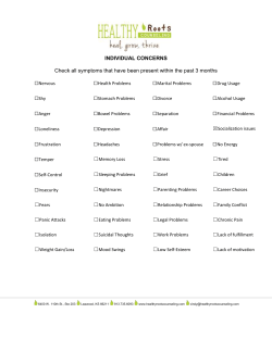 Individual Concerns - Healthy Roots Counseling