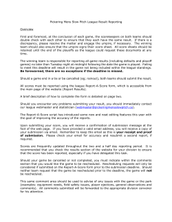 Game Reporting Process - Pickering Men`s Slo