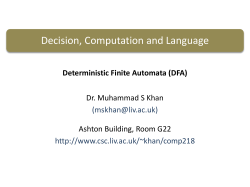 Deterministic Finite Automata (DFA)