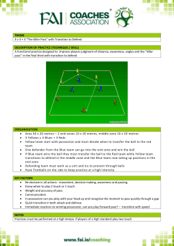 3 v 3 v 3 The Killer Pass with Transition to Defend