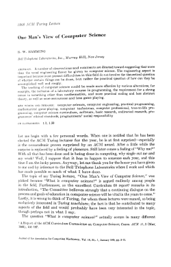 One Man`s View of Computer Science