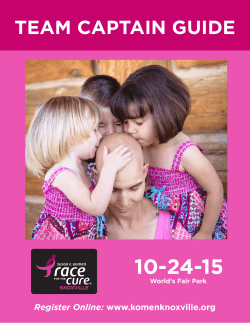 team captain guide - Susan G Komen Knoxville