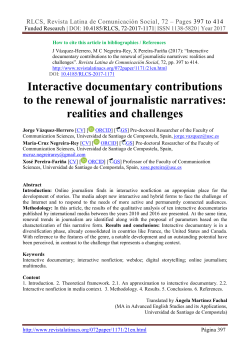 Interactive documentary contributions to the renewal of journalistic