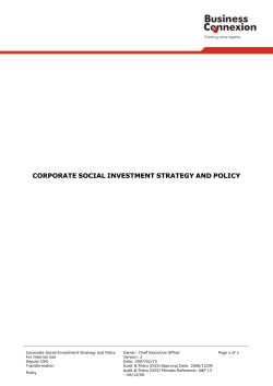 Appendix E - Corporate Social Investment Strategy and Policy