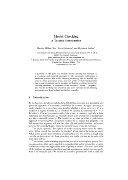 A tutorial on model checking