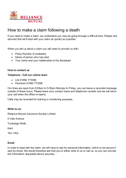 How to make a claim following a death