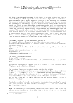 Chapter 6. Mathematical logic: a super-rapid introduction and