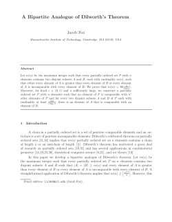 A Bipartite Analogue of Dilworth`s Theorem