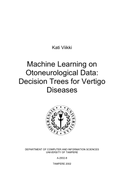 Decision Trees for Vertigo Diseases