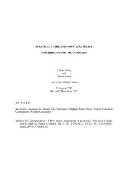 Strategic trade and industrial policy towards dynamic oligopolies