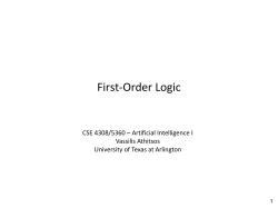 First-Order Logic - The University of Texas at Arlington