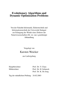 Evolutionary Algorithms and Dynamic Optimization