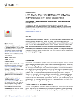 Differences between individual and joint delay discounting