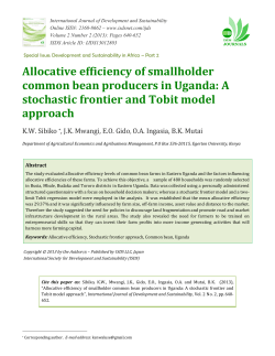 Allocative efficiency of smallholder common bean producers in