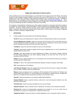 TERMS AND CONDITIONS OF EIRTAG