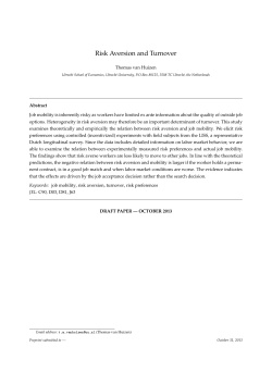 Risk Aversion and Turnover - The Society of Labor Economists