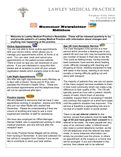 Choose and Book Update 4 - Lawley Medical Practice