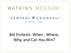 Bid Protests: When , Where, Why, and Can You Win?