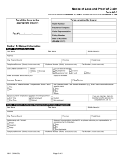 Notice of Loss and Proof of Claim