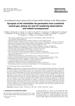 Astronomy Astrophysics Coordinated observation of local interstellar