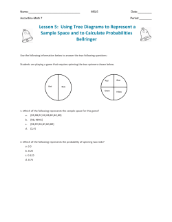 Lesson 5: Using Tree Diagrams to Represent a Sample Space and