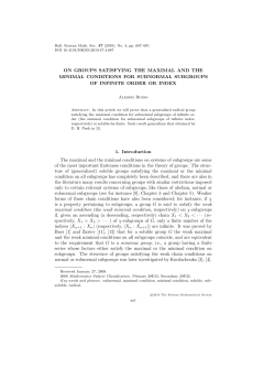 ON GROUPS SATISFYING THE MAXIMAL AND THE MINIMAL