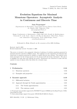 Evolution Equations for Maximal Monotone