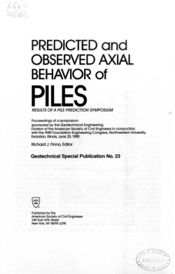 PREDICTED and OBSERVED AXIAL BEHAVIOR of