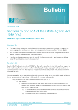 Sections 55 and 55A of the Estate Agents Act 1980 (Vic)
