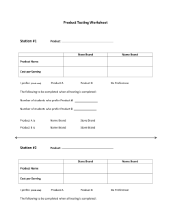 Product Testing Worksheet