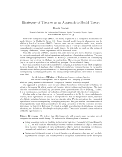 Bicategory of Theories as an Approach to Model Theory