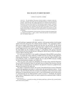 SELF&ndash;DUALITY IN GROUP DECISION In self