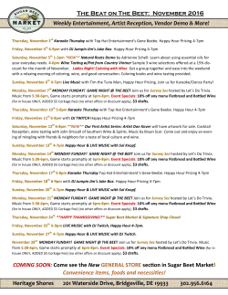 The Beat on The Beet: November 2016 Weekly Entertainment, Artist