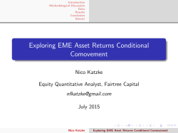 Exploring EME Asset Returns Conditional