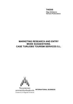 marketing research and entry mode suggestions, case