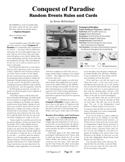 Conquest of Paradise Random Events Rules and