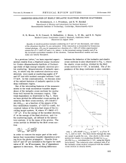 Observed Behavior of Highly Inelastic Electron