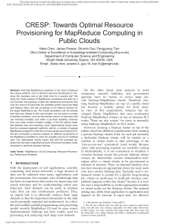 Towards Optimal Resource Provisioning for MapReduce