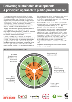 Delivering Sustainable Development
