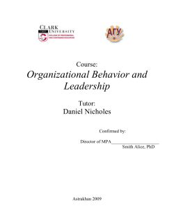 Organizational Behavior and Leadershiop MPA 3120