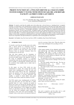 profit function of a two-non identical cold standby system