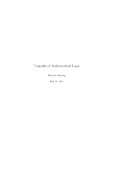 Elements of Mathematical Logic