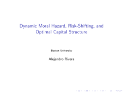 Dynamic Moral Hazard, Risk-Shifting, and Optimal Capital Structure