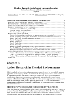 Action Research in Blended Environments
