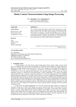 Ohmic Contact Characterization Using Image Processing