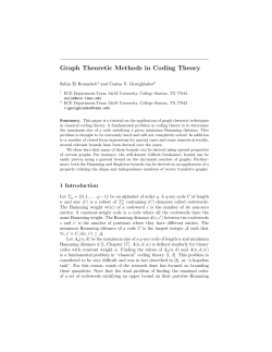 Graph Theoretic Methods in Coding Theory